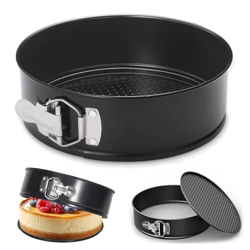 Image of huipinghu 20 cm Springform Cake Tin 8 Inch Non Stick Cake Pan Removable Bottom Leak Proof Cheesecake Tin for Baking Brownies Cheesecake Gateaux Pie