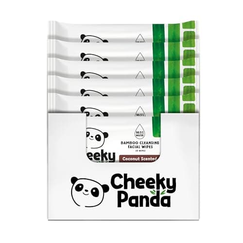 Image of The Cheeky Panda Bamboo Face Cleanser Makeup Remover Wipes Coconut Scented | 6 Packs of 25 | 99% Purified Water | Plant Based & Vegan | Sustainable Alternative