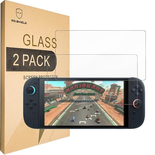 Image of Mr.Shield Screen Protector compatible with Nintendo Switch 2 [Tempered Glass] [2-PACK] [Japan Glass with 9H Hardness]