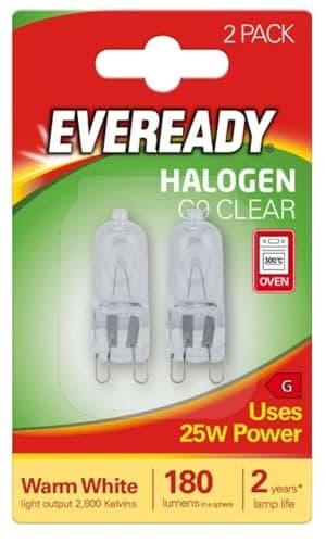 Image of Mains Voltage G9 25W Halogen Capsule Bulb Lamp 2 Pack