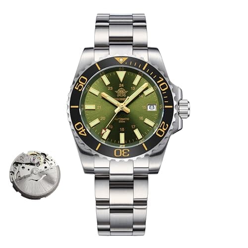 Image of ADDIESDIVE Men's Automatic Watch 8215 Mechanical Watches BGW9 Luminous Ceramic Bezel Men Analog Diver's Watch 200m with Stainless Steel Bracelet AD2504