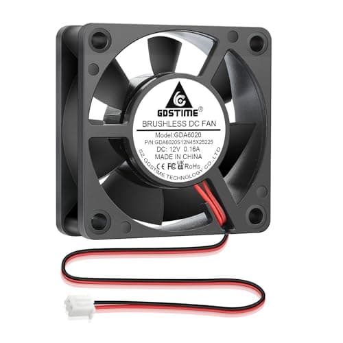 Image of GDSTIME 60mm x 60mm x 20mm Computer Axial Fan 2Pin 6020 12V DC Brushless Cooling Fan 4500 RPM 26.2 CFM Case Cooler For 3D Printer PC CPU Xbox Game Console Router TV box