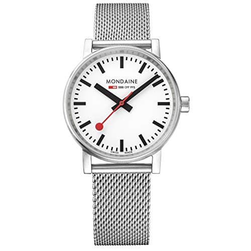 Image of Mondaine - Evo2 MSE.35110.SM - Mens and Womens Watch 35mm - Official Swiss Railways Wrist Watch Silver Steel Strap - 30m Water Resistant - Sapphire Crystal - Watches for Men and Women