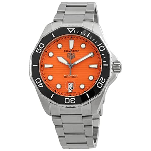 Image of TAG Heuer Aquaracer Automatic Orange Dial Men's Watch WBP201F-BA0632, ORANGE, 43 mm, Modern