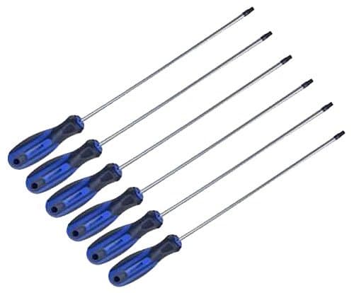 Image of BERGEN Professional 6 Piece Extra Long Torx Screwdriver Set with Magnetic Tips BER1520 B1520