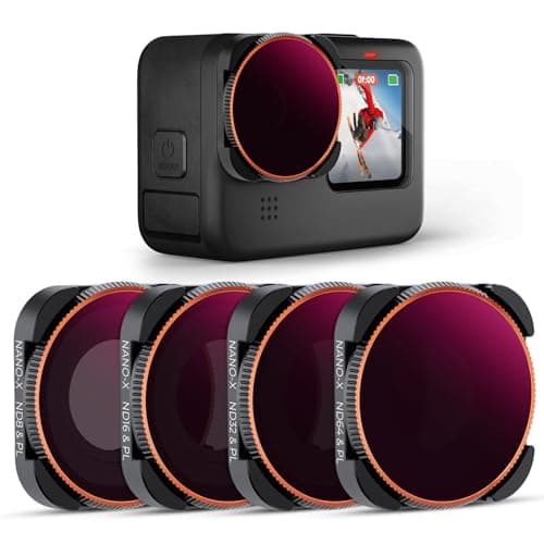 Image of K&F Concept ND/PL Filter Set for GoPro Hero 13 12 11 10 9 Black- ND8/PL+ ND16/PL+ ND32/PL+ND64/PL 4-Pack Action Camera Neutral Density Polarizer Lens Filter Kit