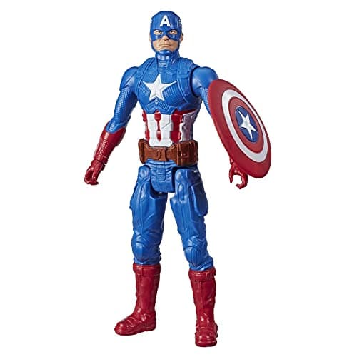 Image of Marvel Avengers Titan Hero Series Captain America 12” Action Figure, Blue