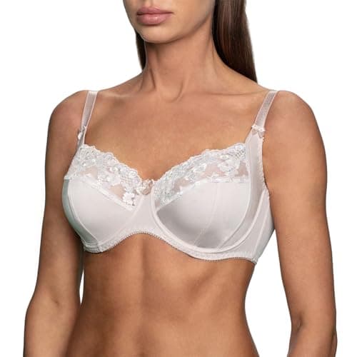 Image of frugue Women's Minimiser Bra with Lace, Underwired Nude UK 34 G