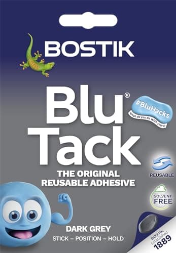 Image of Bostik Blu Tack Grey - Handy Size - Multipurpose Reusable Adhesive - Safe & Easy to Use - Non-Toxic