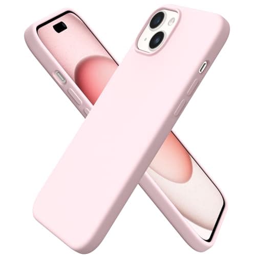 Image of ORNARTO Compatible with iPhone 15 Plus Case 6.7", Slim Liquid Silicone 3 Layers Full Covered Soft Gel Rubber 15 Plus iPhone Case Cover 6.7 inch-Pink
