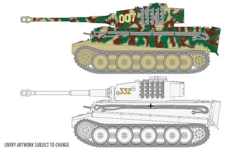 Image of Airfix Model Set - A02342 Tiger 1 Model Building Kit - Plastic Model Tank Kits for Adults & Children 8+, Set Includes Sprues & Decals - 1:72 Scale Model