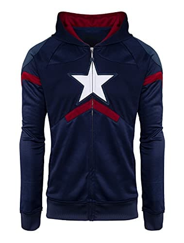 Image of Captain America Premium Hoodie for Men - Marvel Avengers (Size: S)