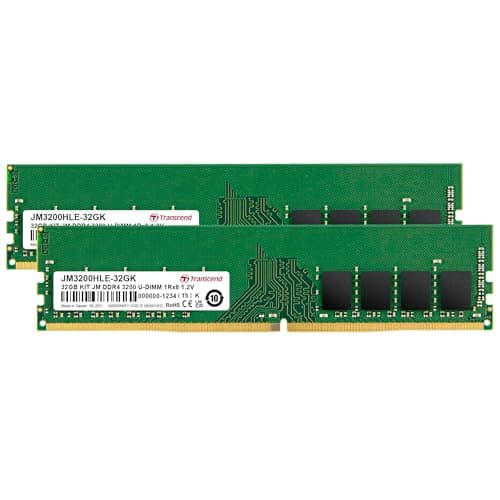 Image of Transcend JetRam 32GB Kit (2x16GB) DDR4 RAM 3200MHz Unbuffered Long-DIMM 1Rx8 CL22 1.2V, JM3200HLE-32GK
