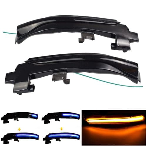 Image of Hacreyatu LED Dynamic Turn Signal Light For V-olvo V40 CC II V60 S60 2011-2018 S80 V70 III Side Mirror Sequential Blinker Indicator Lamp (Yellow + Blue)