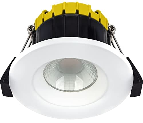 Image of Luceco Ftype Compact Regressed Dim2Warm 6W 480Lm Dimmable Fire Rated Downlight - Ip65 - White Bezel Inc - 2200K-2700K