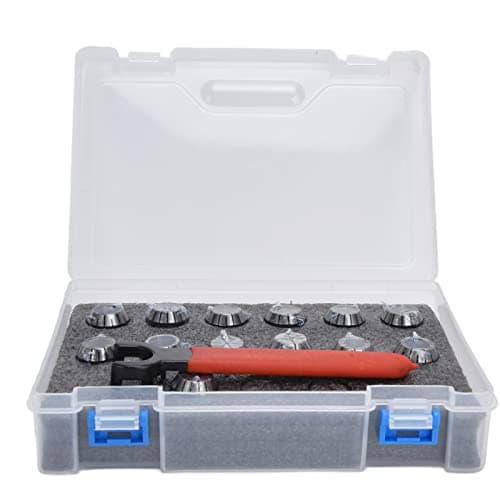 Image of 13Pcs ER20 Collet Chuck Set, CNC Milling Lathe Tool Kit, High Speed Steel Engraving Collets with Wrench for Precision Machining, Includes 1mm to 13mm Collets for Various Working Ne