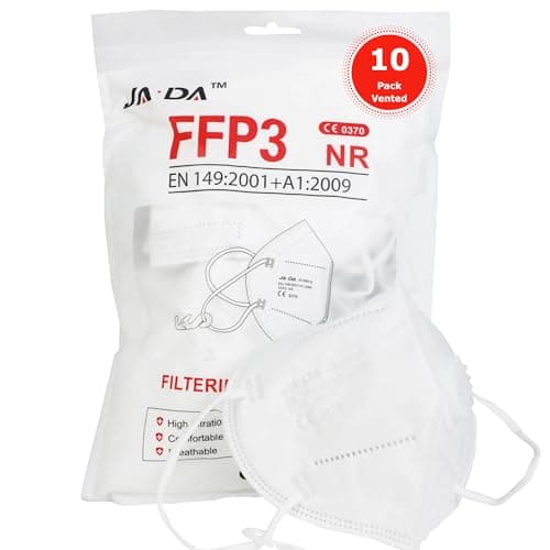 Image of Spanner In The Works FFP3 Masks | Ventilated Dust Mask | Pack of 10 Disposable Face Masks | Filtering Facepiece Respirator | Individually Wrapped | 6 layer PPE Facemask With Valve