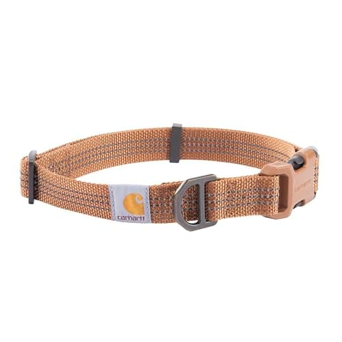 Image of Carhartt Nylon Webbing Dog Collar, Fully Adjustable with Durable Side Buckle, Carhartt Brown, Size M