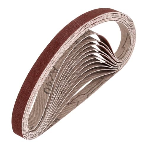 Image of sourcing map 13mm x 457mm Sanding Belts, 24 Pcs 240 Grits Aluminum Oxide Abrasive Belt Sander File Belt for Woodworking, Metal Polishing, Knife Sharpener