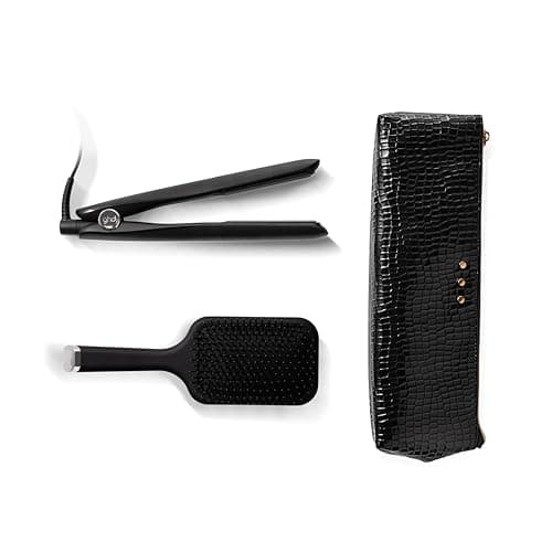 Image of ghd Gold Hair Straighteners Gift Set – Amazon Exclusive with Paddle Hair Brush & Heat Resistant Bag, Professional Hair Styling for Smooth, Sleek, Shiny Results, All Hair Types (UK Plug)