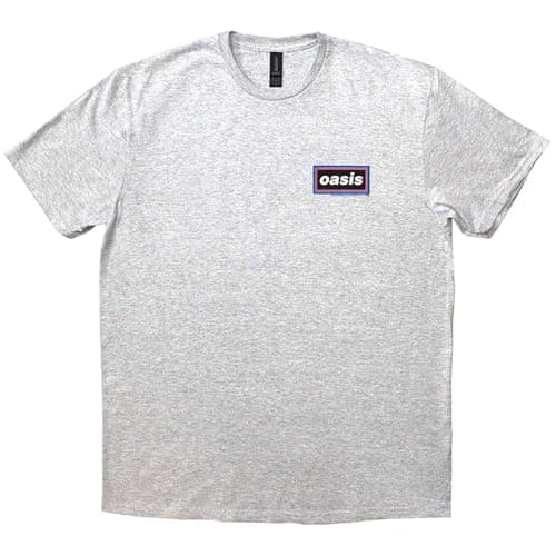 Image of Oasis T Shirt Lines Band Logo Official Mens Grey L