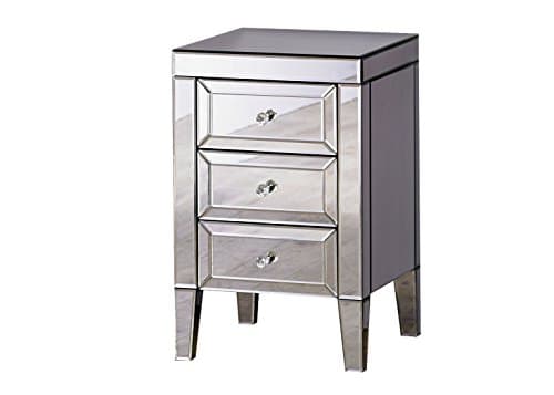 Image of Valencia Mirrored 3 Drawer Bedside Table