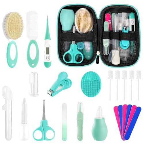 Image of Baby Healthcare and Grooming Kit for Newborn Kids, 24PCS Upgraded Safety Baby Care Kit, Newborn Nursery Health Care Set, Baby Care Products (Green)