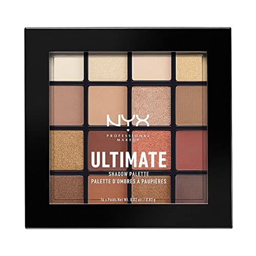 Image of NYX Professional Makeup Ultimate Shadow Palette, 16 Vibrant True-To-Pan Eyeshadow Shades, Metallics, Shimmers, Colours and Nudes in Pressed Pigments, Vegan Formula, Warm Neutrals, 0.8 g