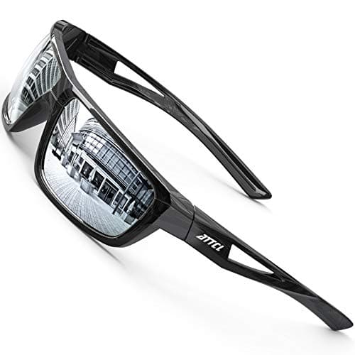 Image of ATTCL Sports Polarized Sunglasses For Men Cycling Driving Fishing 99.99% UV Protection J2021 Silver UV400 CAT 3 CE