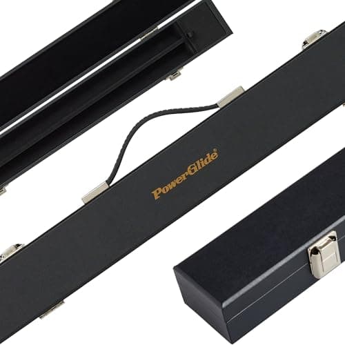 Image of POWERGLIDE Snooker Pool or Billiard Cue Case | Attaché Style | Padded, Protective Lining | Reinforced Handle | Chalk Section | for 3/4-Jointed Cue
