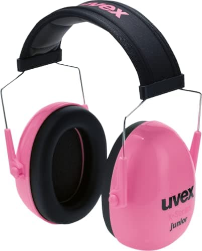 Image of Uvex Childrens Hearing Protection 29dB | Compact, Foldable, and Adjustable Protective Earmuffs | Adjustable Ear Protection | Weight: 160g | Colour: Pink