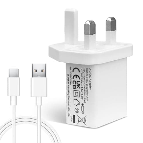 Image of ANLINK 5M USB C Cable and 5V 2A 10W White USB Plug Adapter, USB A to Type C Extension Charging and Data Sync Cord for Type C Port Cameras, Phones, Nintendo Switch and More Devices