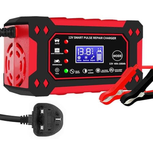 Image of Car Battery Charger 12V 6-Amp Fully Automatic Smart Charger and Maintainer, Car Battery Repair and Desulfator for Cars Boat Motorcycle Lawn Mower RV ATV SUV Snowmobile