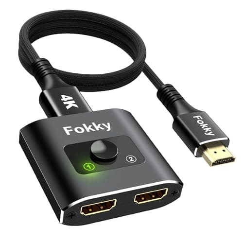 Image of 【1M CABLE】4K@60Hz HDMI Switch, Bi-direction HDMI Switcher 1 In 2 Out or 2 In 1 Out Splitter,Aluminum Splitter Support 4K 3D Dolby for Xbox,PS5/4,Blu-Ray,DVD,HDTV