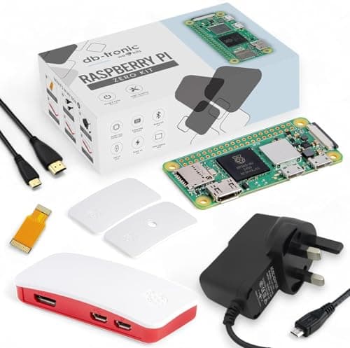 Image of db-tronic Raspberry Pi Zero 2 WH Starter Kit | Power Supply | Housing with GPIO Cut-Out | Mini HDMI Cable | Raspberry Pi Zero 2 WH with Pre-Installed GPIO Strip