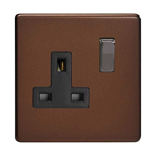 Image of Varilight 1-Gang 13A Double Pole Switched Socket Mocha