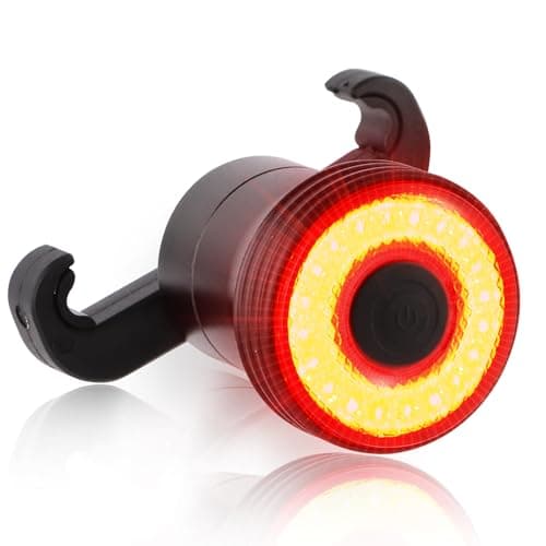 Image of Smart Bike Tail Light, Brake Sensing, Auto On/Off, Super Bright 22 LEDs Rear Bike Light, 5 Lighting Modes, USB C Rechargeable Bicycle Taillight, IP65 Waterproof, Saddle and Seatpost Mount