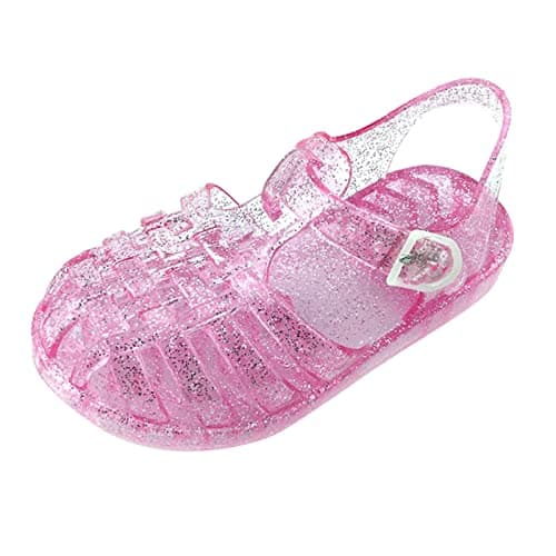 Image of Arestory Jelly Sandals for Girls UK Deals Colors Hollow Out Roman Shoes Kids Clear Flat Water Shoe Child Clog Non-slip Soft Sole Sandal Summer Flat Footwear Slip On Garden Pool Sliders Beach Sneakers