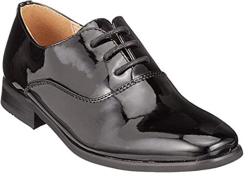 Image of Goor Boys Oxford Lace Up Patent Party Wedding Shoes - Black Patent PU, Small Kids UK 12 / EU 31