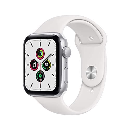 Image of Apple Watch SE 2020 (GPS, 44MM) - Silver Aluminium Case with White Sport Band (Renewed)