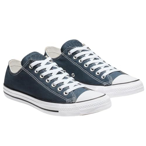 Image of Mens Canvas Lace up Sporty Low Top Outdoor Trainers Sneakers Pumps Plimsolls with Rubber Toe Cap Shoes Navy 7 Medium