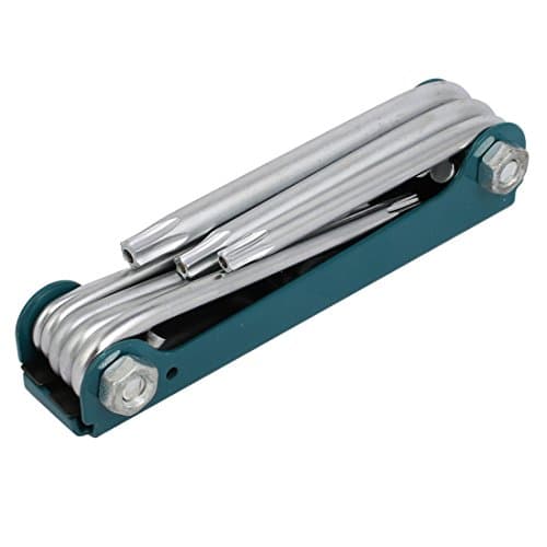 Image of Sourcingmap T9-T40 Foldable Metal Folding Torx Key Wrench Green