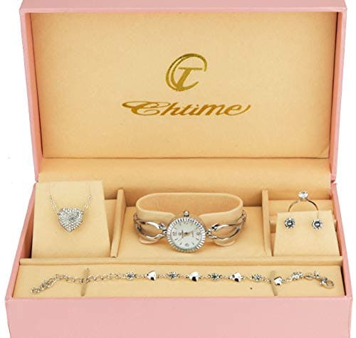 Image of Gift Set Women's Watch - jewelry Set- Necklace-Ring- Earrings - Band