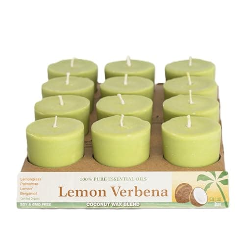 Image of Aloha Bay Scented Candle Votives with Essential Oils - Lemon Verbena, Case of 12 / 2 Oz