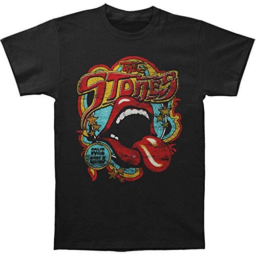 Image of Rockoff Trade Men's The Rolling Stones Retro 70s Vibe T-Shirt, Black, Large