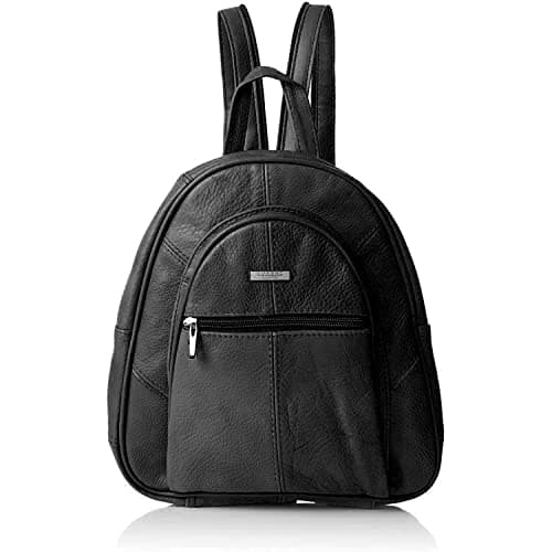Image of Woodland Leathers women's fashion backpacks small black backpacks for women with anti theft zipper and hand bag handle, 2 in 1 Sling Backpack (BLACK)