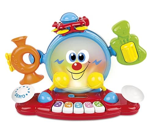 Image of winfun 6-In-1 Live Band Musical Playset | Includes Interactive Bass Drum, Cymbals, Piano, Tambourine, Trumpet And Guitar | Suitable For Boys And Girls 9 Months +