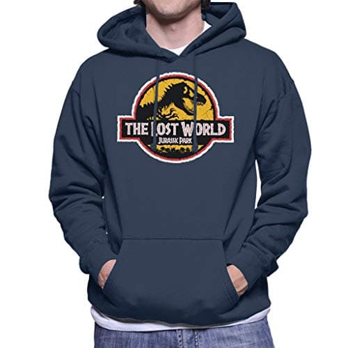 Image of All+Every Jurassic Park The Lost World White Outline Logo Men's Hooded Sweatshirt