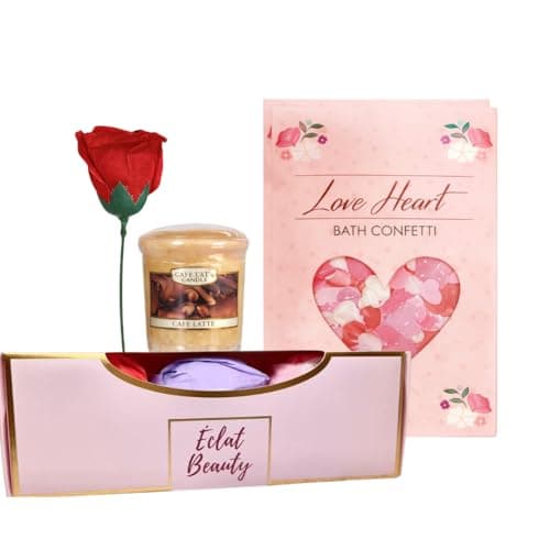 Image of Gifts for Him, Her - Pamper Gifts for Women & Men |Bath Bombs for Women Gifts |Gifts for Girls |Bath Bombs, Scented Candle, Rose, Bath Confetti