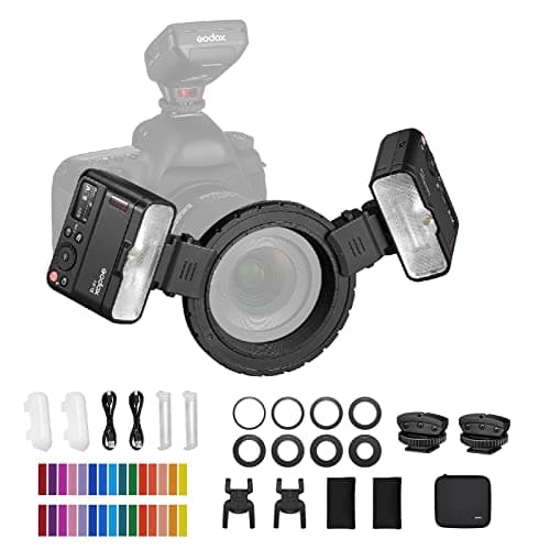 Image of GODOX MF12-K2 2PCS Macro Flash 2.4G Wireless Transmission Control Guide Number 16 Modes TTL M with Colorful Filter Cold Shoe for Portrait Plants Insects Food Jewelry Photography Macro